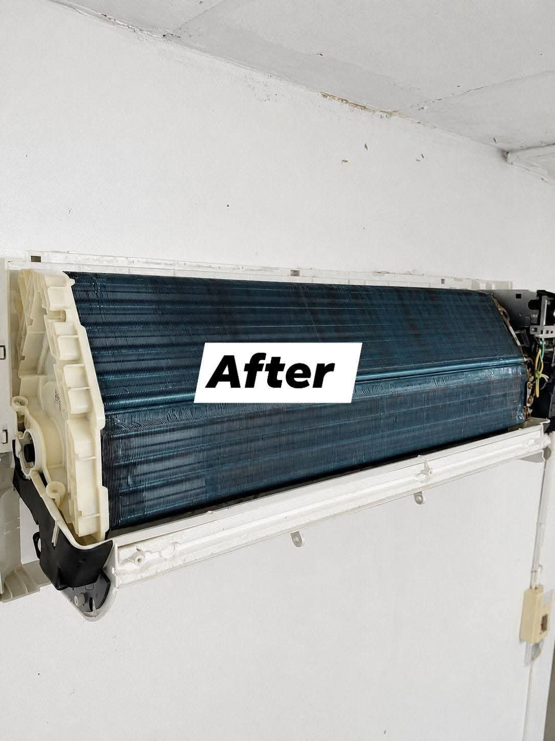 Split aircond after professional cleaning by RumahPro Malaysia