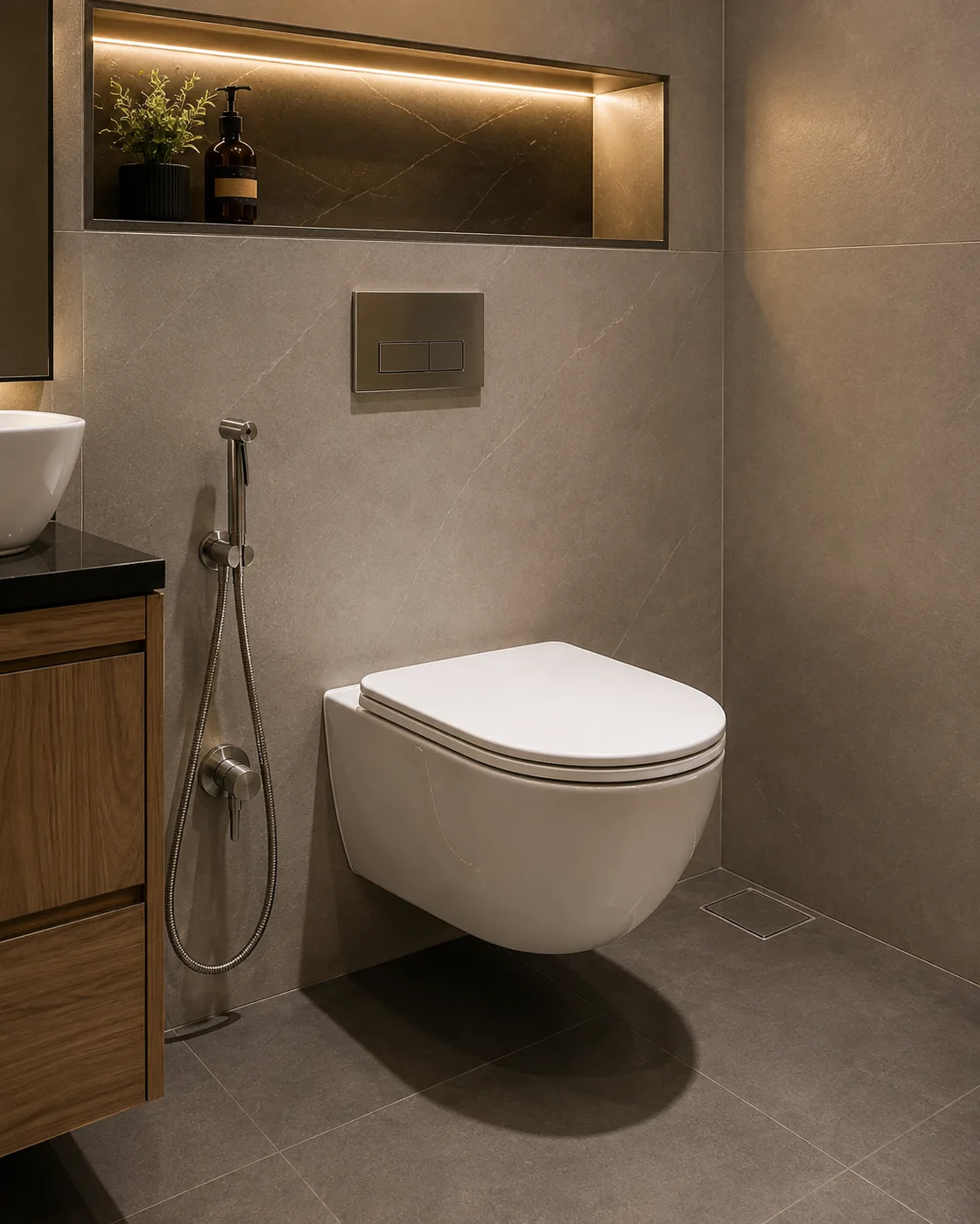 Toilet and bidet installation completed by RumahPro Malaysia bathroom specialist